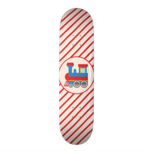 Skateboard Tren retro rojo y azul
