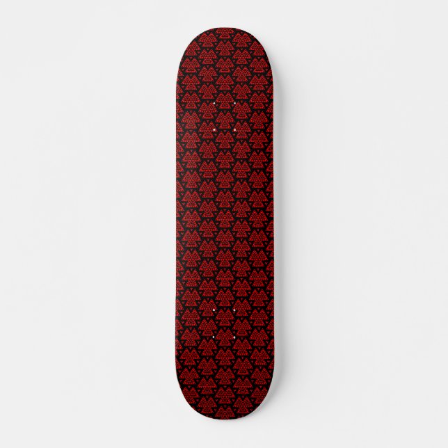 Skateboard Tres triángulos v1 - Negro y Rojo (Anverso )