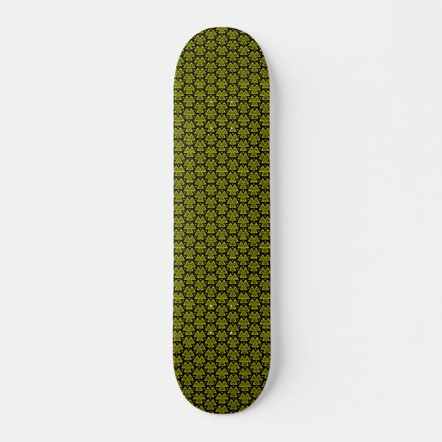 Skateboard Tres triángulos v2 - negro y amarillo (Anverso )