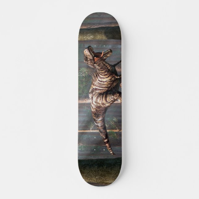 Skateboard TRex en el bosque (Anverso )