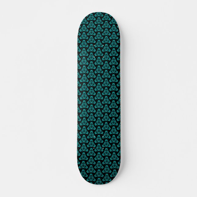 Skateboard Triángulo de estrella v1 - Negro y cian (Anverso )