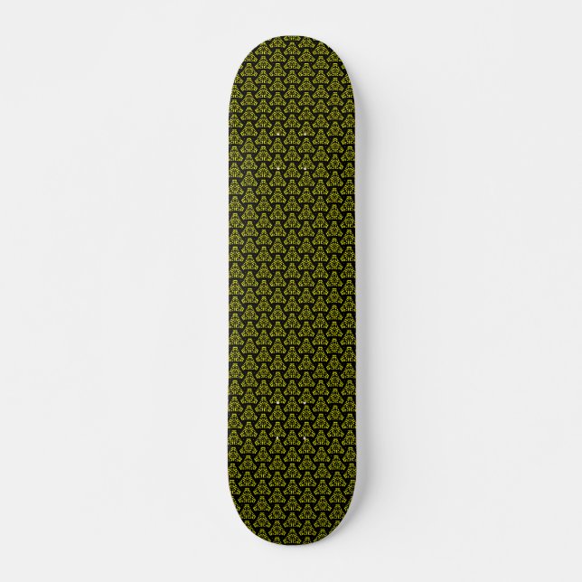 Skateboard Triángulo de estrellas - v2 - Negro y Amarillo (Anverso )