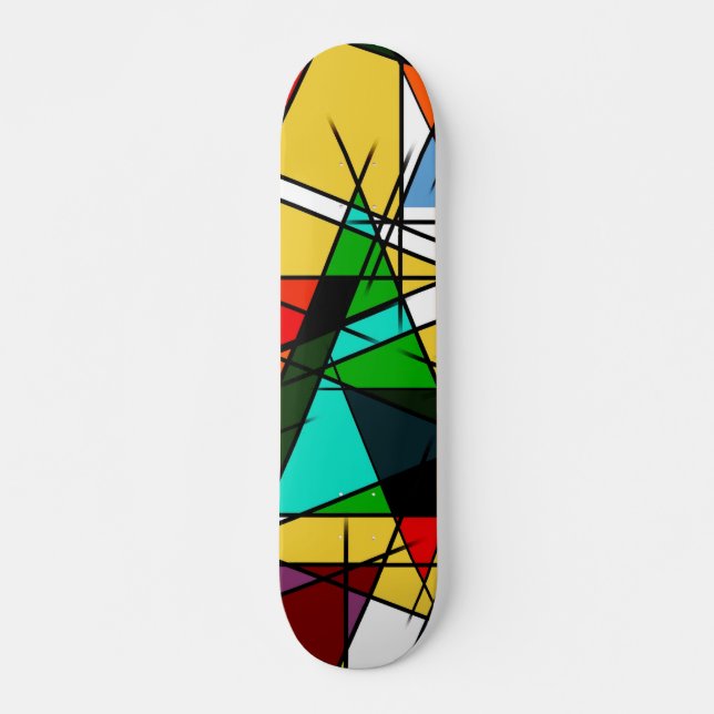 Skateboard Triángulo moderno geométrico colorido  (Anverso )