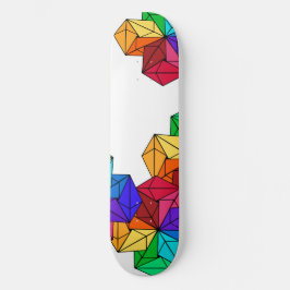 Skateboard Triángulos de cubo aleatorio de arco iris brillant