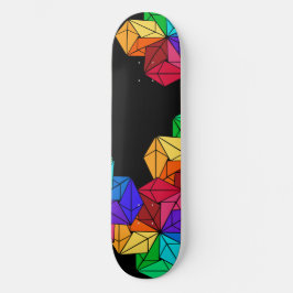 Skateboard Triángulos de cubo aleatorio de arco iris brillant