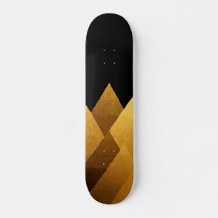 Skateboard Triángulos de Oro Abstractos sobre Diseño de Lujo