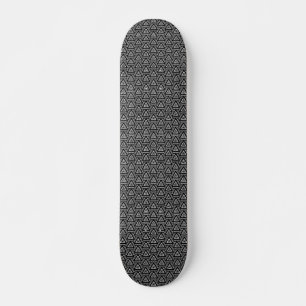 Skateboard Triángulos entrelazados v2 - Blanco y negro