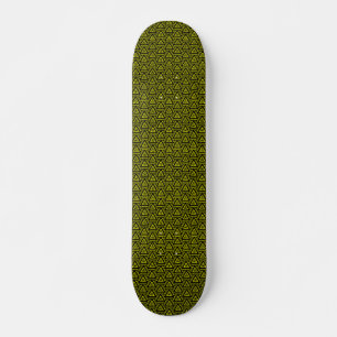 Skateboard Triángulos entrelazados v2 - Negro y amarillo