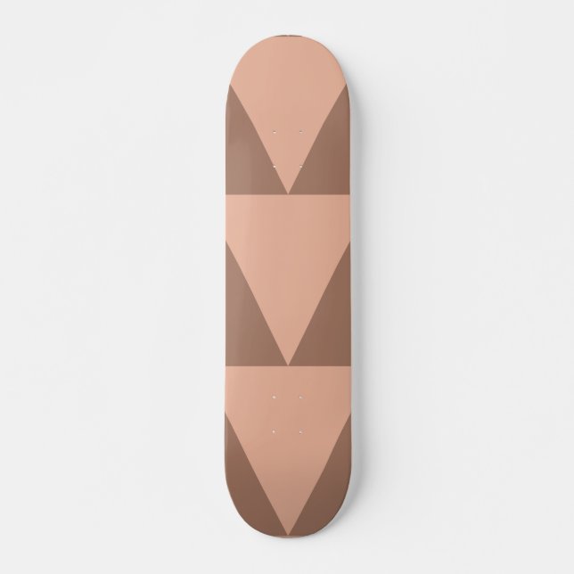 Skateboard Triángulos geométricos grandes Mocha Mousse Dusty  (Anverso )