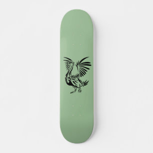 Skateboard Tribal Pelican Art on Green