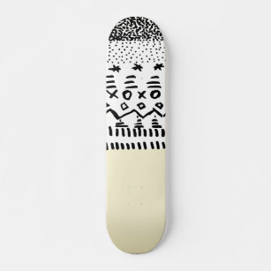 Skateboard Tribal trendy de marfil blanco negro dibujado a ma