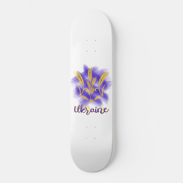 Skateboard Tridente ucraniano hecho de oído de trigo (Anverso)