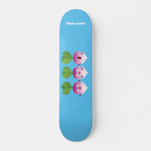 Skateboard Trío de verduras de nabo lindo personalizado (Anverso )