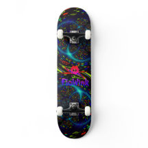 Skateboard Trippy Blue Spiral