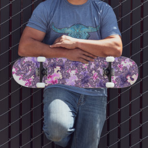 Skateboard Trippy Funky Boho Groovy Pastel Espiral Arte Fract