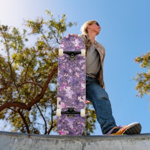 Skateboard Trippy Funky Boho Groovy Pastel Espiral Arte Fract