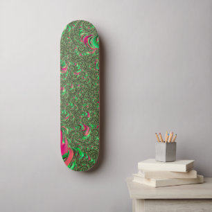 Skateboard Trippy Funky Psychedely Groovy Spiral Arte Fractal