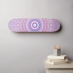 Skateboard Trippy Hippie Boho Groovy Bohemio Calidoscopio 