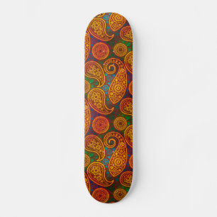 Skateboard Trippy Hippy Retro Paisley