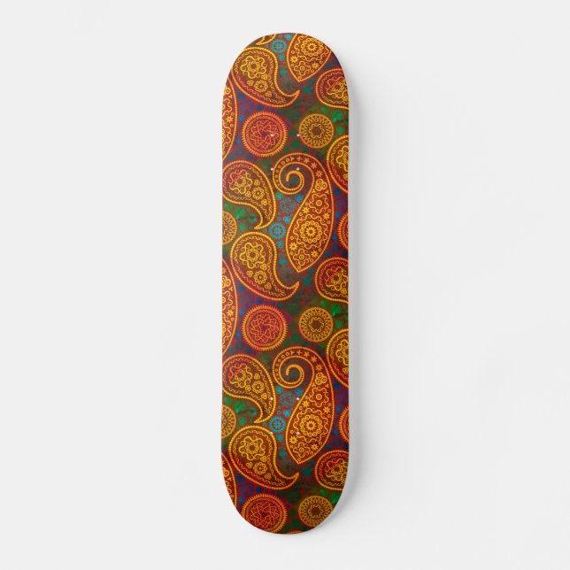 Skateboard Trippy Hippy Retro Paisley (Anverso)
