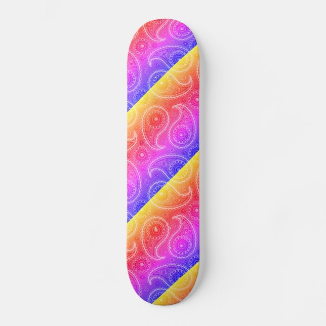 Skateboard Trippy Hippy Retro Paisley (Anverso)