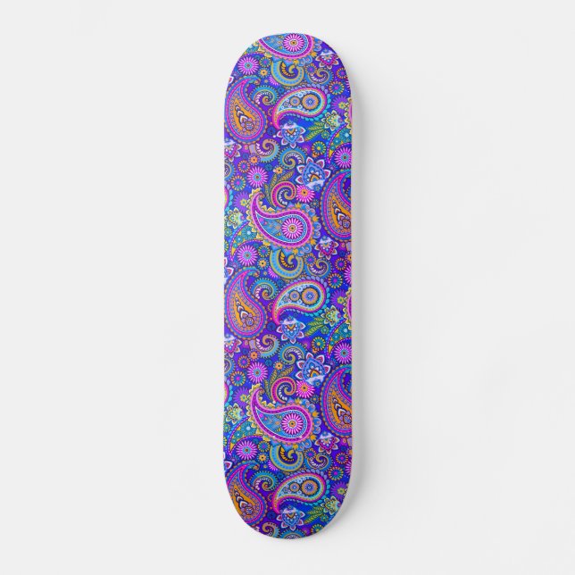 Skateboard Trippy Hippy Retro Paisley (Anverso)