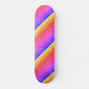 Skateboard Trippy Hippy Retro Paisley