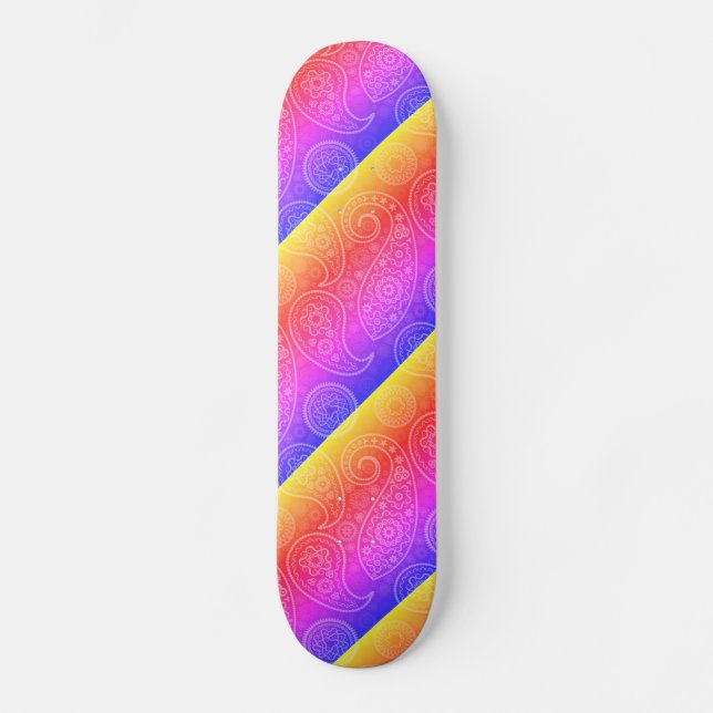 Skateboard Trippy Hippy Retro Paisley (Anverso)