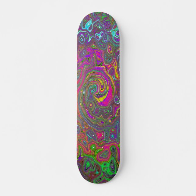Skateboard Trippy Pink Hot Pink Resumen Remo Liquido Swirl Re (Anverso )