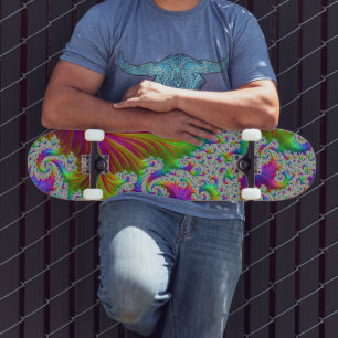 Skateboard Trippy Vibrante Audaz Trippy Arcoíris Espiral Frac