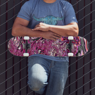 Skateboard Trippy Vibrante Psicodelle Funky Arte Fractal