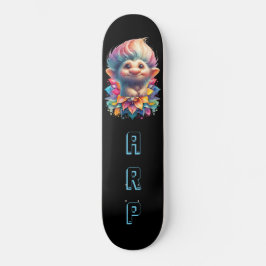 Skateboard *~* Troll AP89 Neon Black Initials Fun Flower