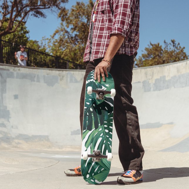 Skateboard Tropical Monstera Jungle Leaves 1 (Exterior 2)