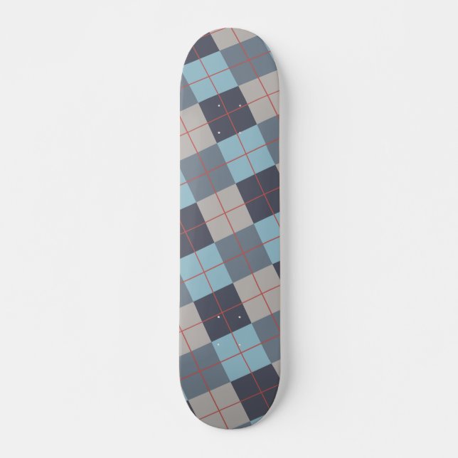 Skateboard Truco Azul Gris Algodón Naranja Patrón rojo (Anverso )