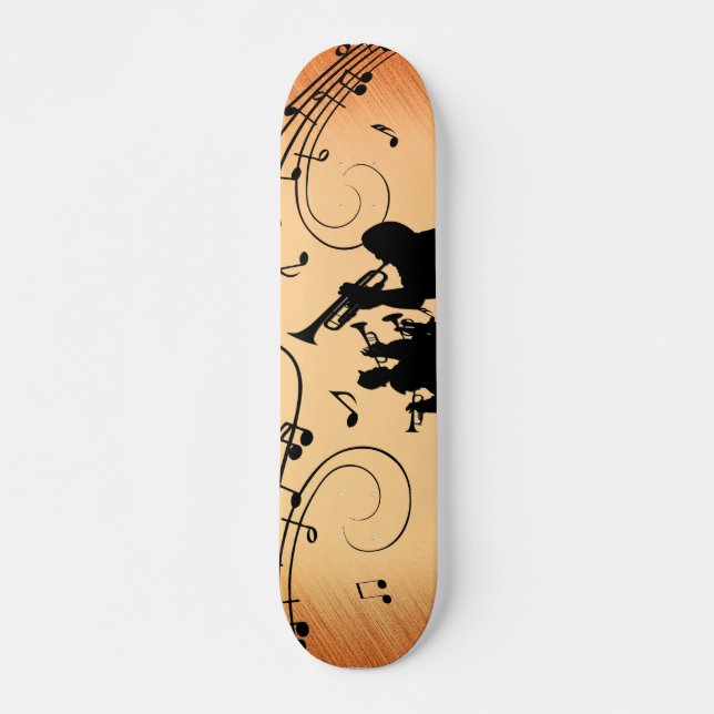 Skateboard Trumpet Section Jazz Music Naranja Rust (Anverso )