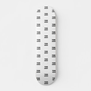 Skateboard Tu Logotipo Simple Logotipo Repetitivo Blanco