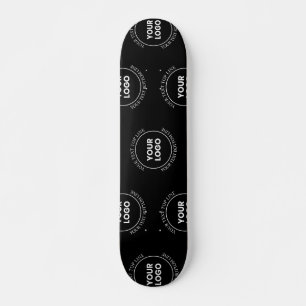 Skateboard Tu logotipo y texto editable   patrón repetitivo