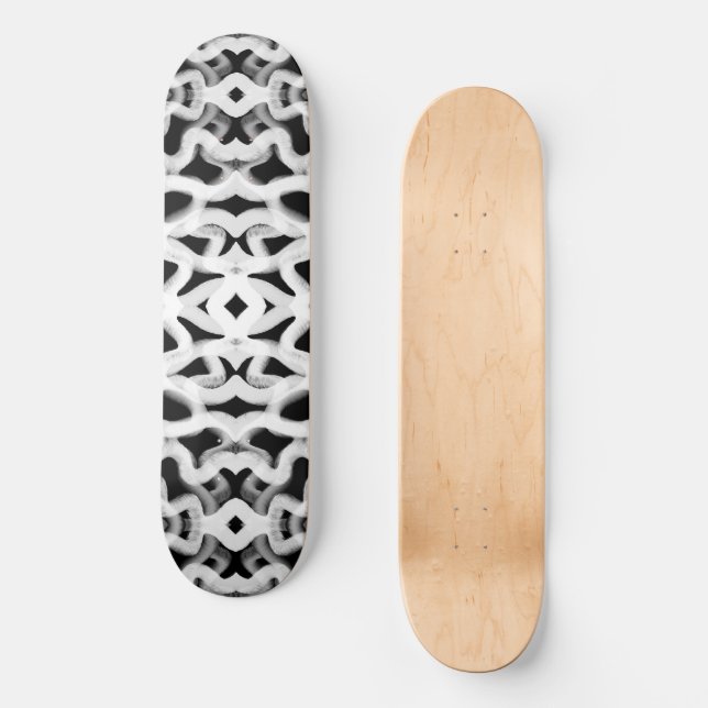 Skateboard Tubular blanco en negro (Anverso)