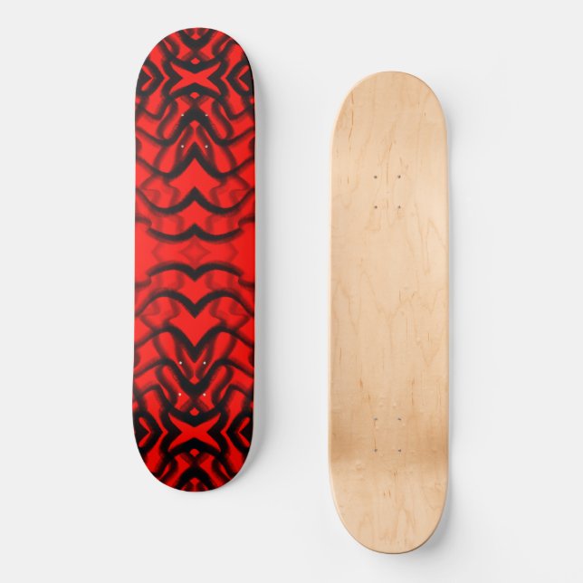 Skateboard Tubular Negro Y Rojo (Anverso)