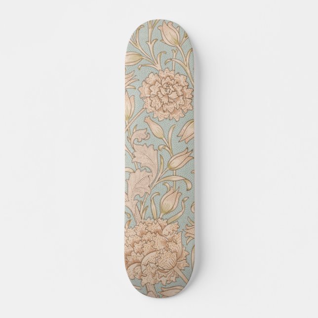 Skateboard Tulipán Silvestre Floral Diseño de William Morris (Anverso )