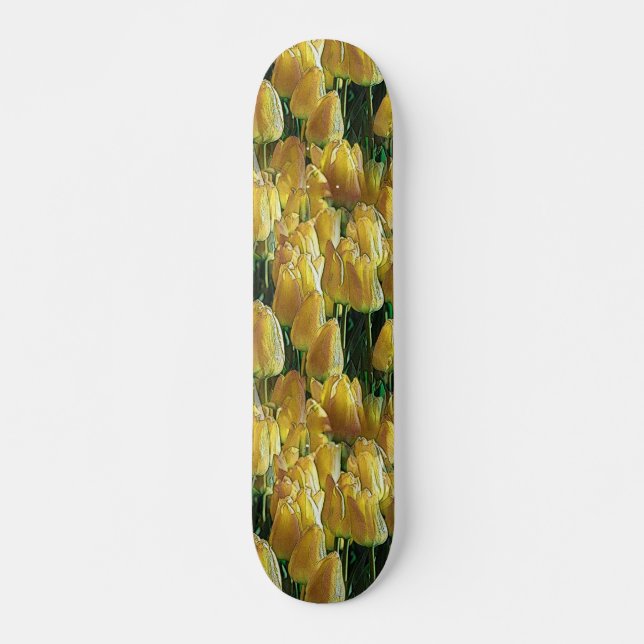 Skateboard Tulipanes amarillos brillantes
