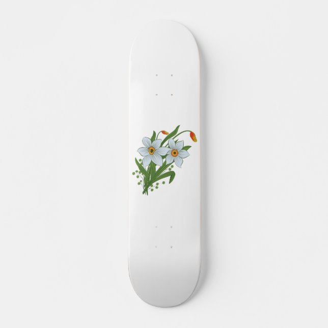 Skateboard Tulipanes y Narcisos Flores (Anverso )