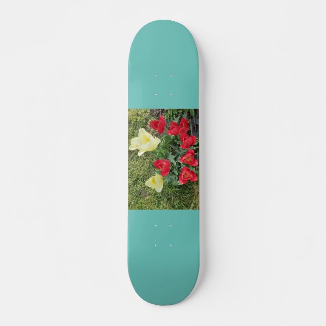 Skateboard Tulips, cubierta de 77/3" (Anverso )