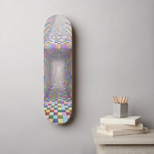 Skateboard Túnel de cubo 3D psicodélico - Ilusión óptica colo