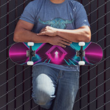 Túnel de Pirámide Brillante Synthwave Neon de Cien