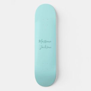 Skateboard Turquesa Pálido Minimalista Agregar Nombre Persona