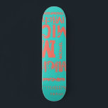 Skateboard Turquesa y Coral vivo Nube de palabras<br><div class="desc">El efecto de este diseño de moda basado en textos callejeros depende de la longitud de tu nombre. Seleccione "Haga clic para más personalizar" en la parte inferior de "Personalice esta plantilla" para obtener el aspecto que desee. Puede hacer que el fondo y/o el texto sean de cualquier color que...</div>