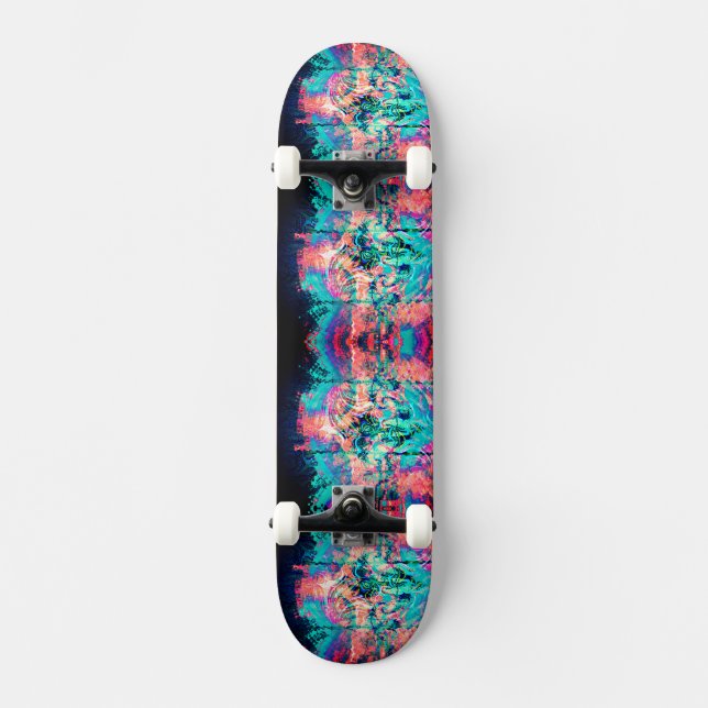 Skateboard Turquoise Neon Melt (Anverso)