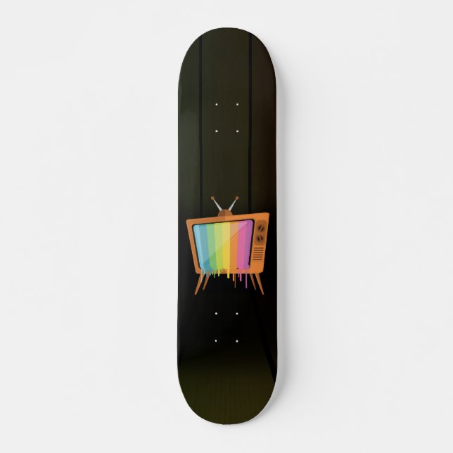Skateboard TV arco iris (Anverso )