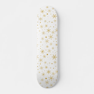 Skateboard Twinkle Snowflake 3 -Oro y blanco-